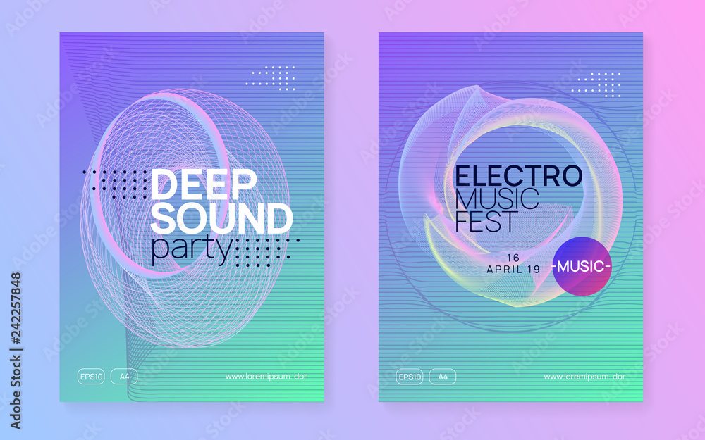 Neon club flyer. Electro dance music. Trance party dj. Electroni Neon club flyer. Electro dance music. Trance party dj. Electroni