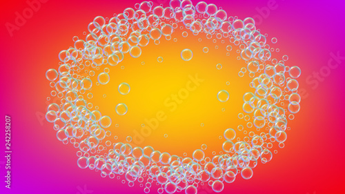 Shampoo bubble. Detergent bath foam, suds and soap for bathtub.