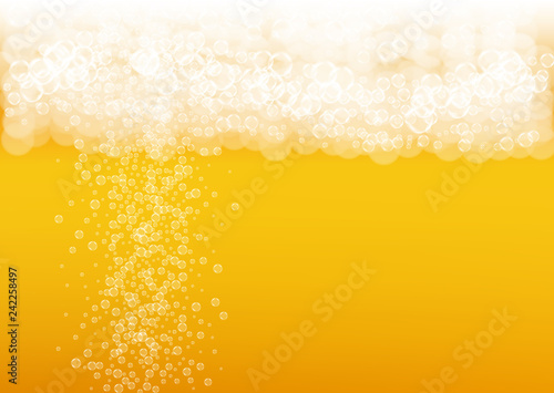 Craft beer background. Lager splash. Oktoberfest foam.