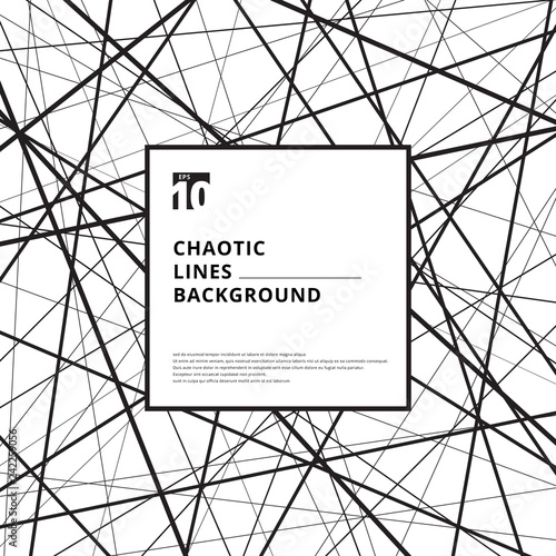 Abstract random chaotic lines on white background
