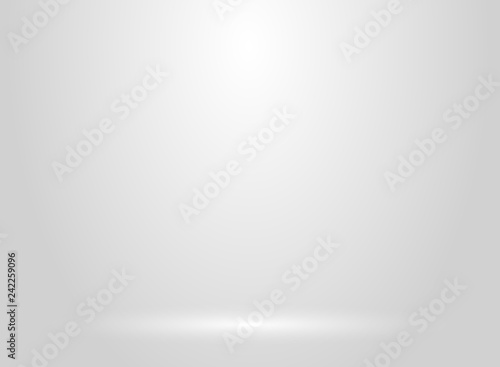 Studio room white and gray background with lighting