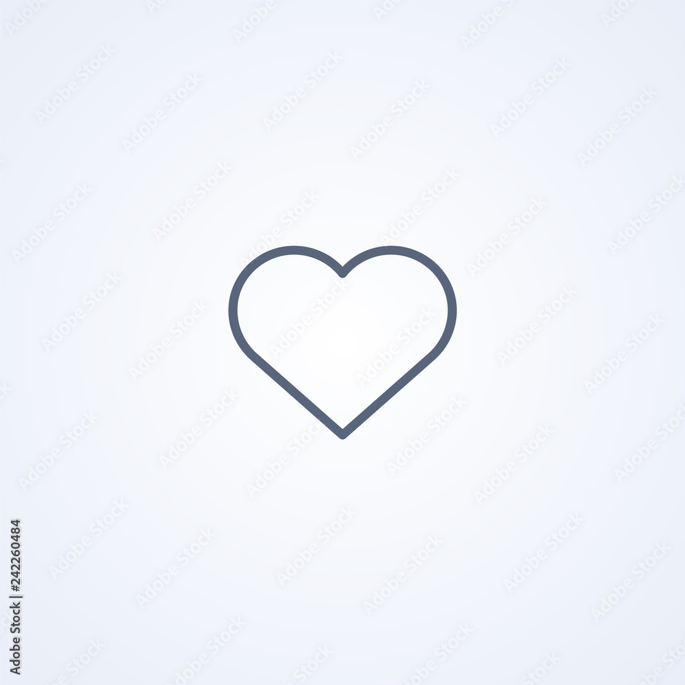 Heart, love, valentine's Day, vector best gray line icon
