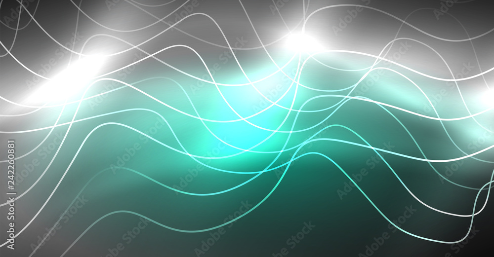 Neon lines wave background. Abstract composition Neon lines wave background. Abstract composition