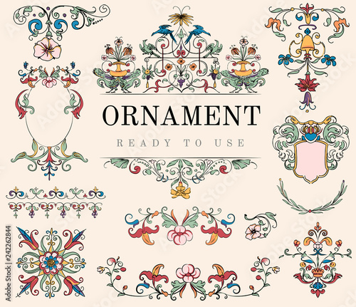 Vintage flourish ornament illustration