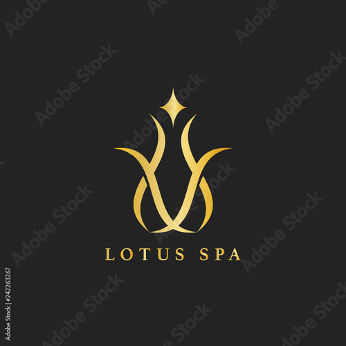 Lotus spa design logo vector