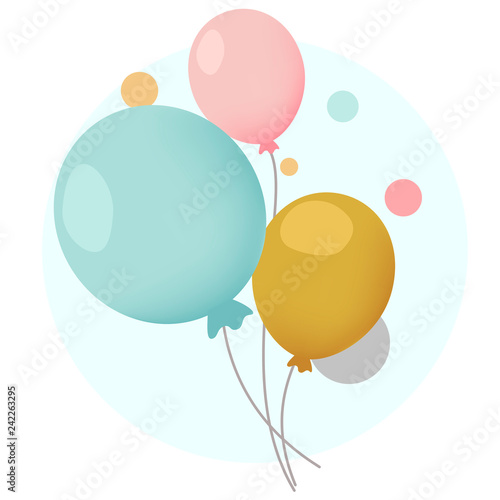 Colorful festive balloons design vectors