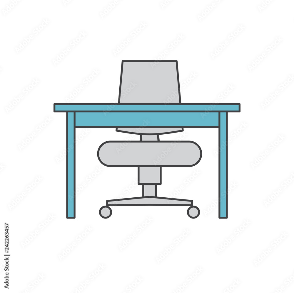 Office table icon grey and blue on white background for graphic and web design, Modern simple vector sign. Internet concept. Trendy symbol for website design web button or mobile app Office table icon grey and blue on white background for graphic and web design, Modern simple vector sign. Internet concept. Trendy symbol for website design web button or mobile app