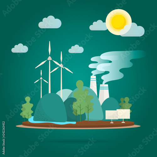 Global warming effect environmental conservation vector