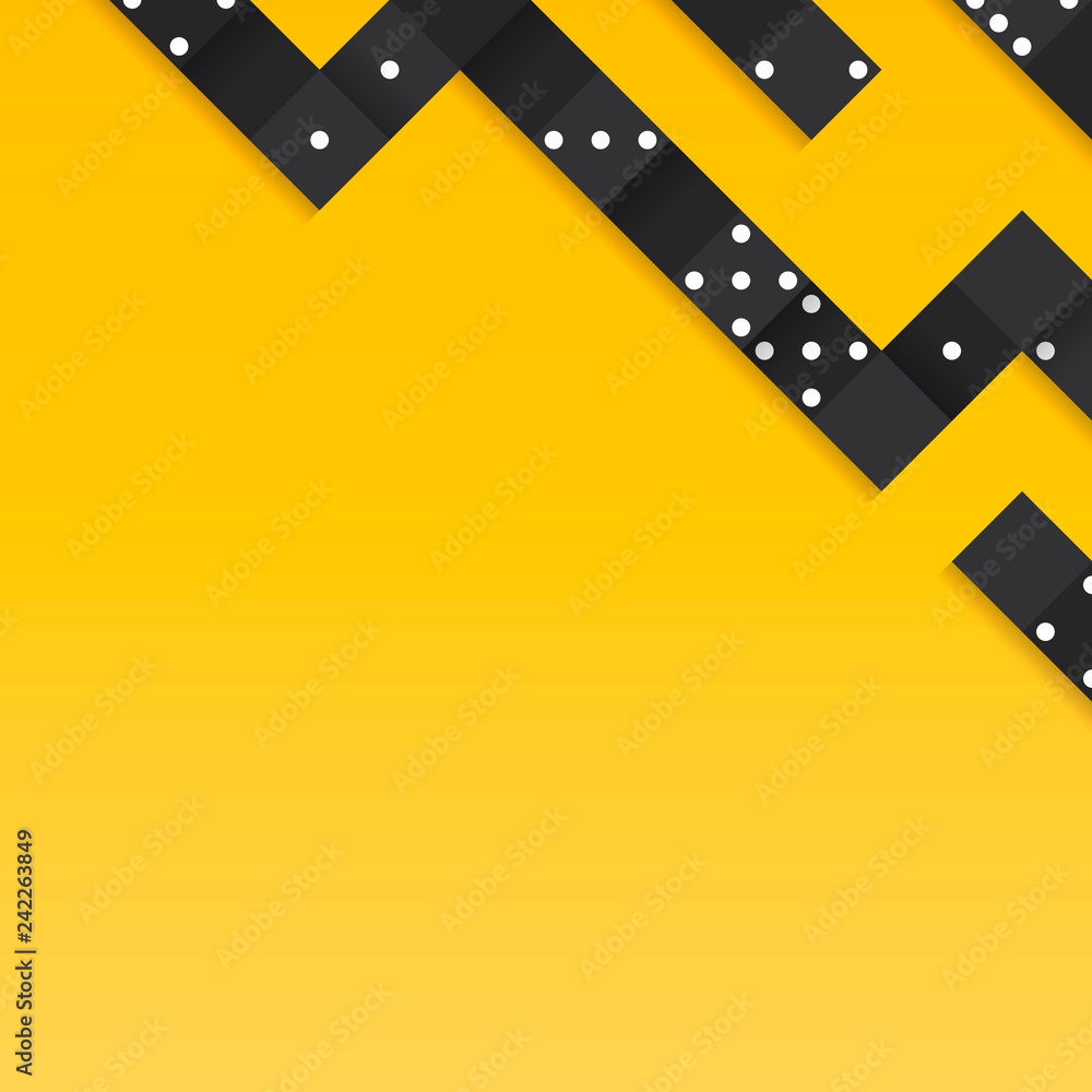 Black blocks frame on blank yellow background vector Black blocks frame on blank yellow background vector