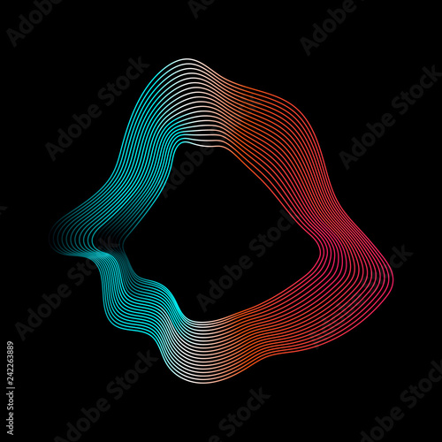 Colorful abstract contour lines collection