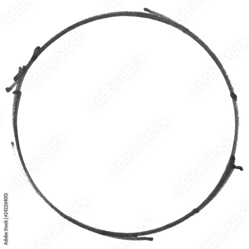 Unordentlich gemalter schwarzer leerer Kreis