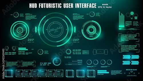 Sci-fi futuristic hud dashboard display virtual reality technology screen, target © PALERM089