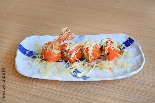 Tempura Roll, Japanese food.