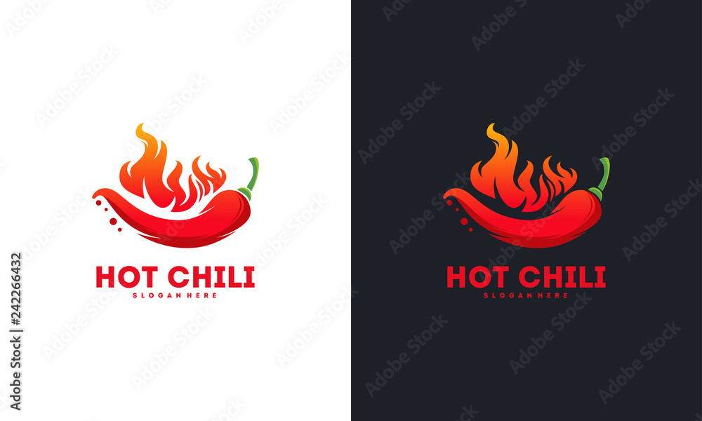 Red Hot Chili Logo Designs Concept Vector Spicy Pepper Logo Designs Template Stock Vector Adobe Stock