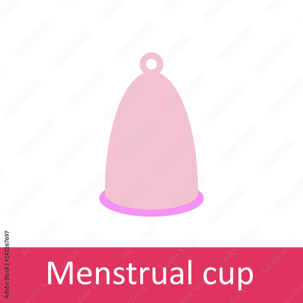 Obraz premium Menstrual cup icon in flat style