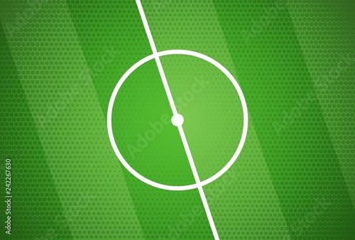Cartoon soccer field vector background. Halftone football playground template. ESP10