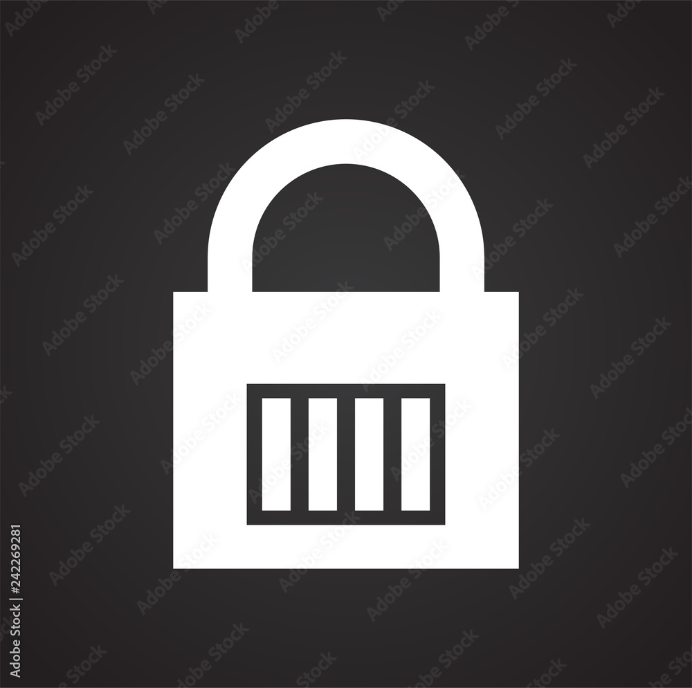 Lock icon on black background for graphic and web design, Modern simple vector sign. Internet concept. Trendy symbol for website design web button or mobile app Lock icon on black background for graphic and web design, Modern simple vector sign. Internet concept. Trendy symbol for website design web button or mobile app