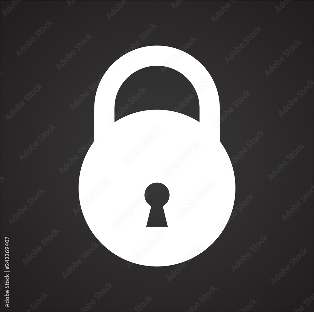 Lock icon on black background for graphic and web design, Modern simple vector sign. Internet concept. Trendy symbol for website design web button or mobile app Lock icon on black background for graphic and web design, Modern simple vector sign. Internet concept. Trendy symbol for website design web button or mobile app
