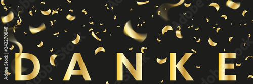 Banner Dankeschön mit goldenem Konfetti