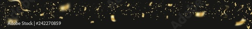 weites Panorama viel fallendes Konfetti schwarz gold
