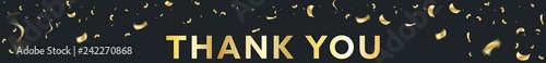 schwarzes Panorama Ich danke Dir mit goldenem Konfetti