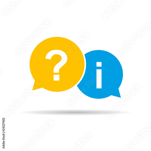 FAQ sign in speech bubble with shadow