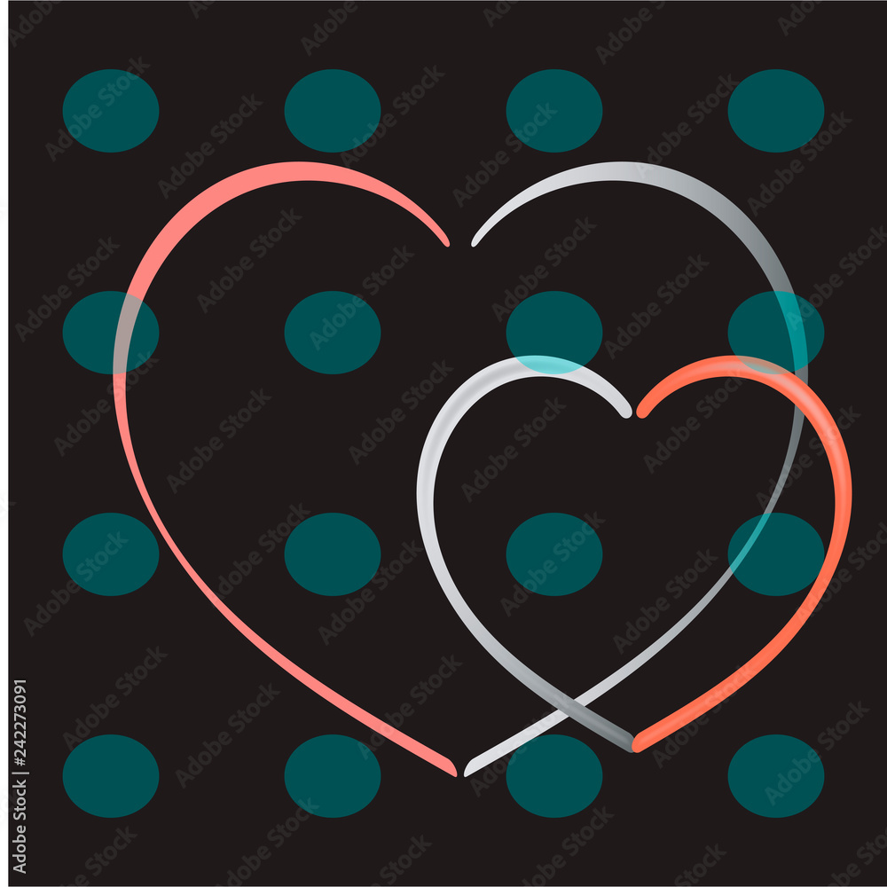 Obraz premium Neon sign, the word Love with heart on dark background. Design element for Happy Valentine's Day. Ready for your design, greeting card, banner. illustration.