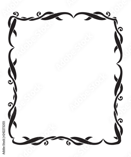 Art Nouveau decorative monochrome square frame with text place
