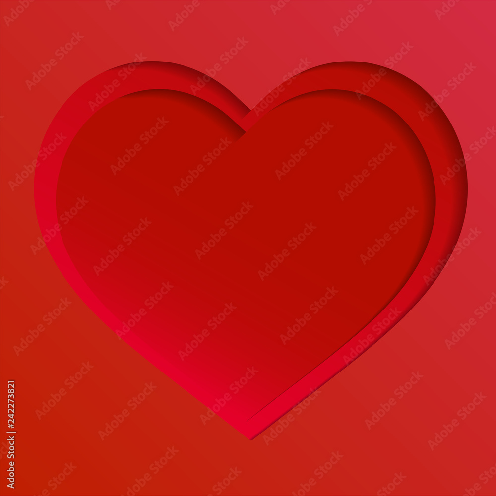 Colorful heart vector graphic template illustration isolated on white background. Love symbol. Valentines Day