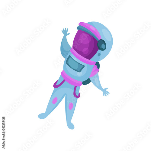 Spaceman character  astronaut flying in Space cartoon vector Illustration