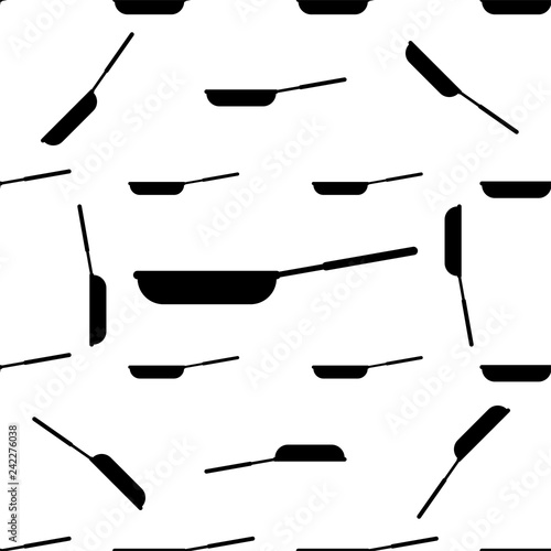 Kitchen Pan Icon Seamless Pattern