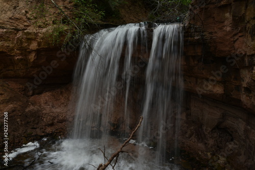 small waterfall in forest