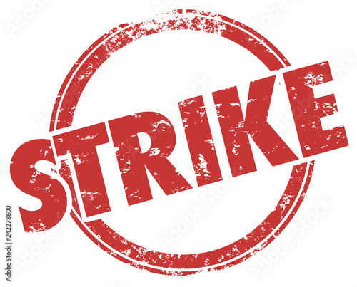 Strike Hit Stop Work Stamp Word Illustration