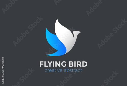 Flying Bird Logo design vector. Eagle Falcon Dove concept icon