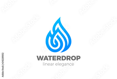 Water Droplet Logo Drop design vector Aqua Drink Waterdrop Flame