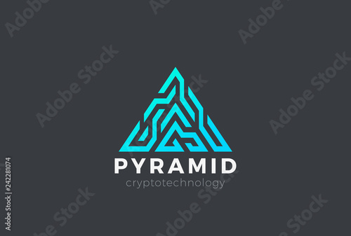 Pyramid Logo Triangle design Blockchain Technology Vector