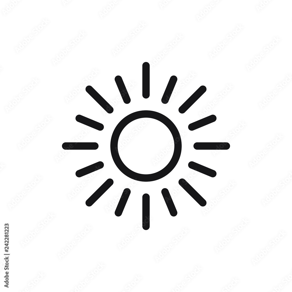 Sun icon vector isolated