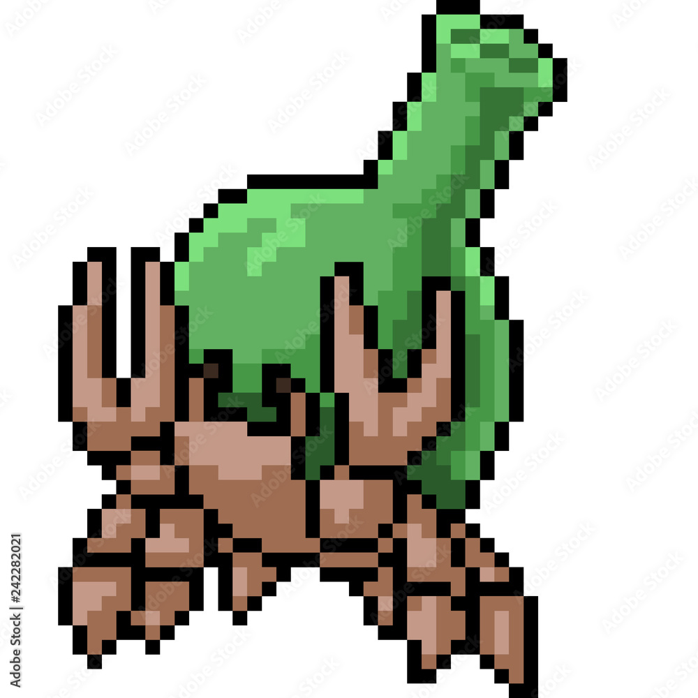 vector pixel art hermit crab