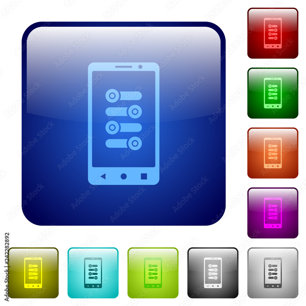 Mobile fine tune color square buttons