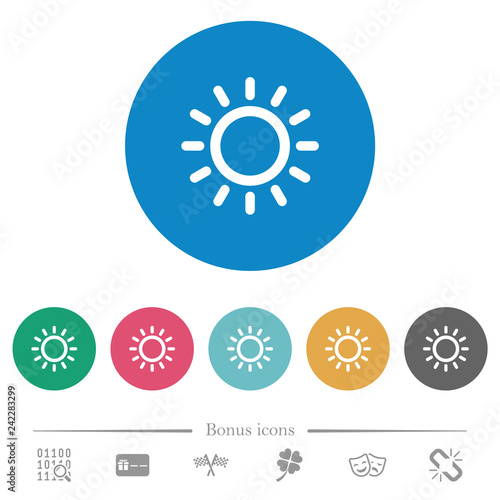 Brightness control flat round icons