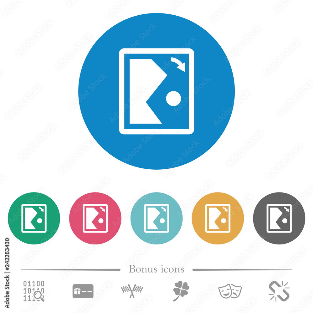 Rotate image right flat round icons Rotate image right flat round icons