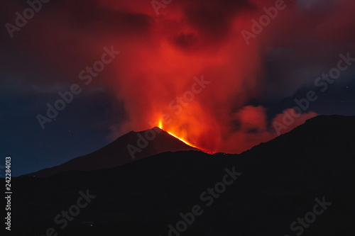 Volcano Etna eruption