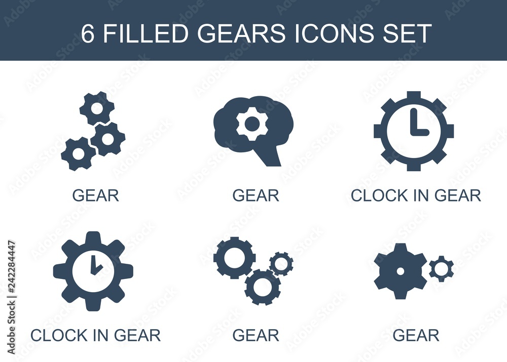 6 gears icons