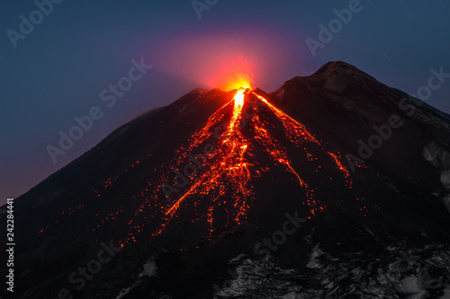 Fotografering Volcano Etna eruption