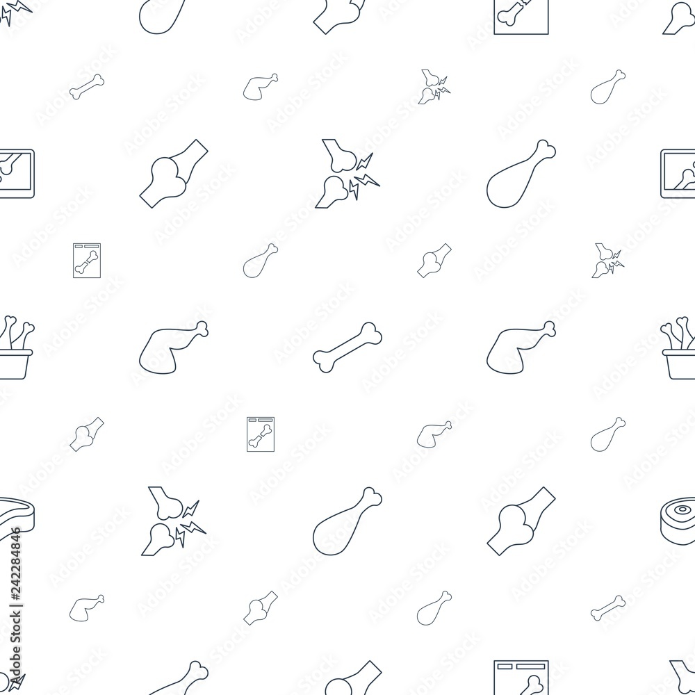 bone icons pattern seamless white background