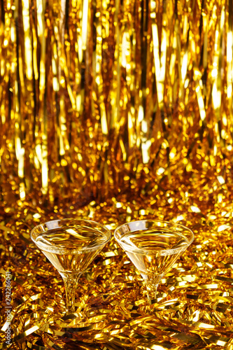 Two Glasses of champagne for the new year and christmas