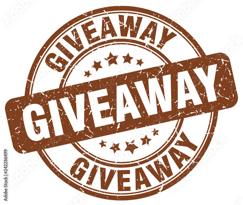 giveaway brown grunge round vintage rubber stamp