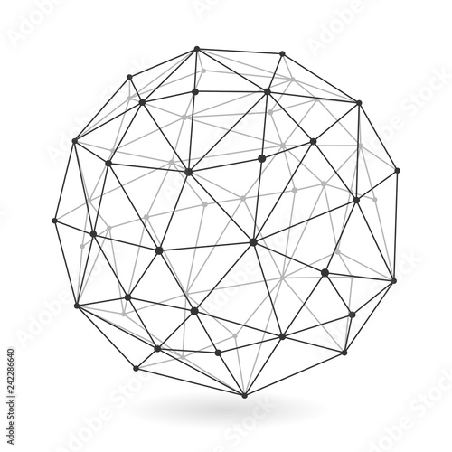 Geometric low polygonal sphere abstract design vector illustration