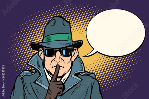 spy shhh gesture man silence secret