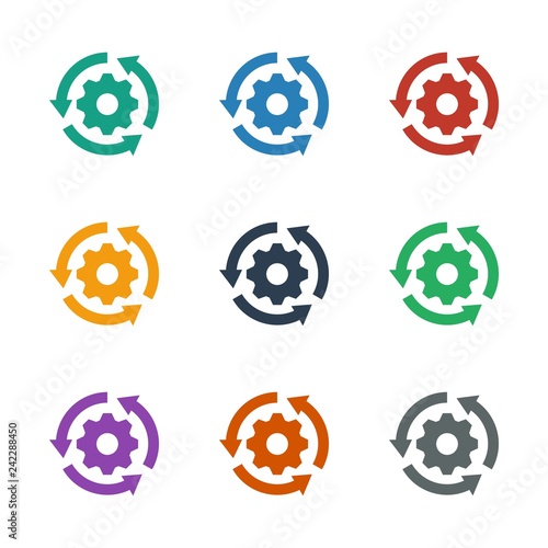 gear rotate icon white background